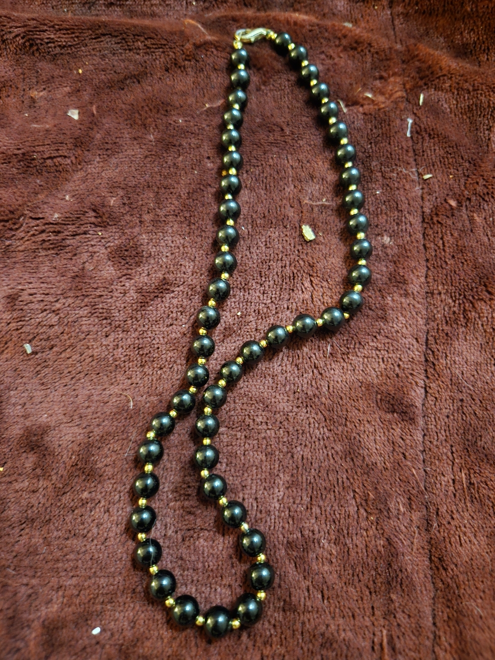 JADE BEAD NECKLACE WITH GOLD FILLED BEADS